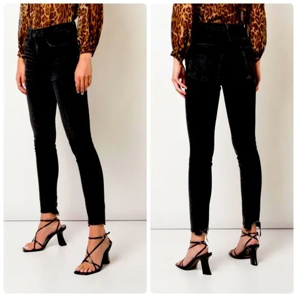 NWT Nili Lotan High Rise Skinny Jean in Jet Black Size 29 - Picture 2 of 15